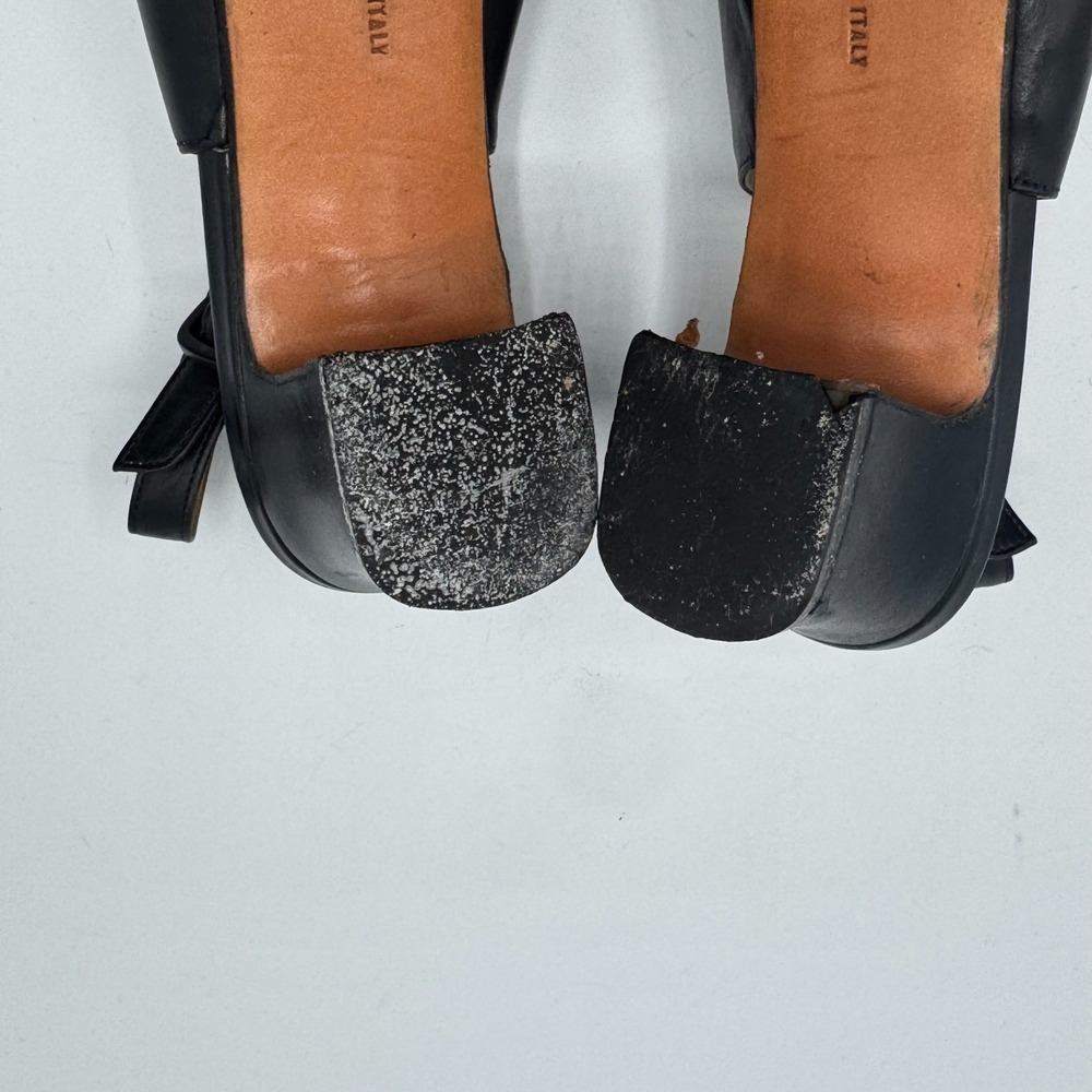 Salvatore Ferragamo Comodita Slingback Heels Black Leather Women 7.5 C Italy AS - Picture 7 of 12
